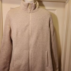 Womens jacket. Fur lined. Cream color